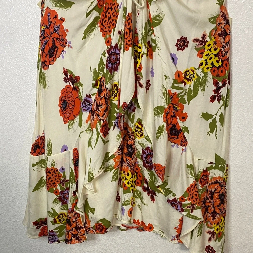 Free People Cream Floral Mini Dress Size M